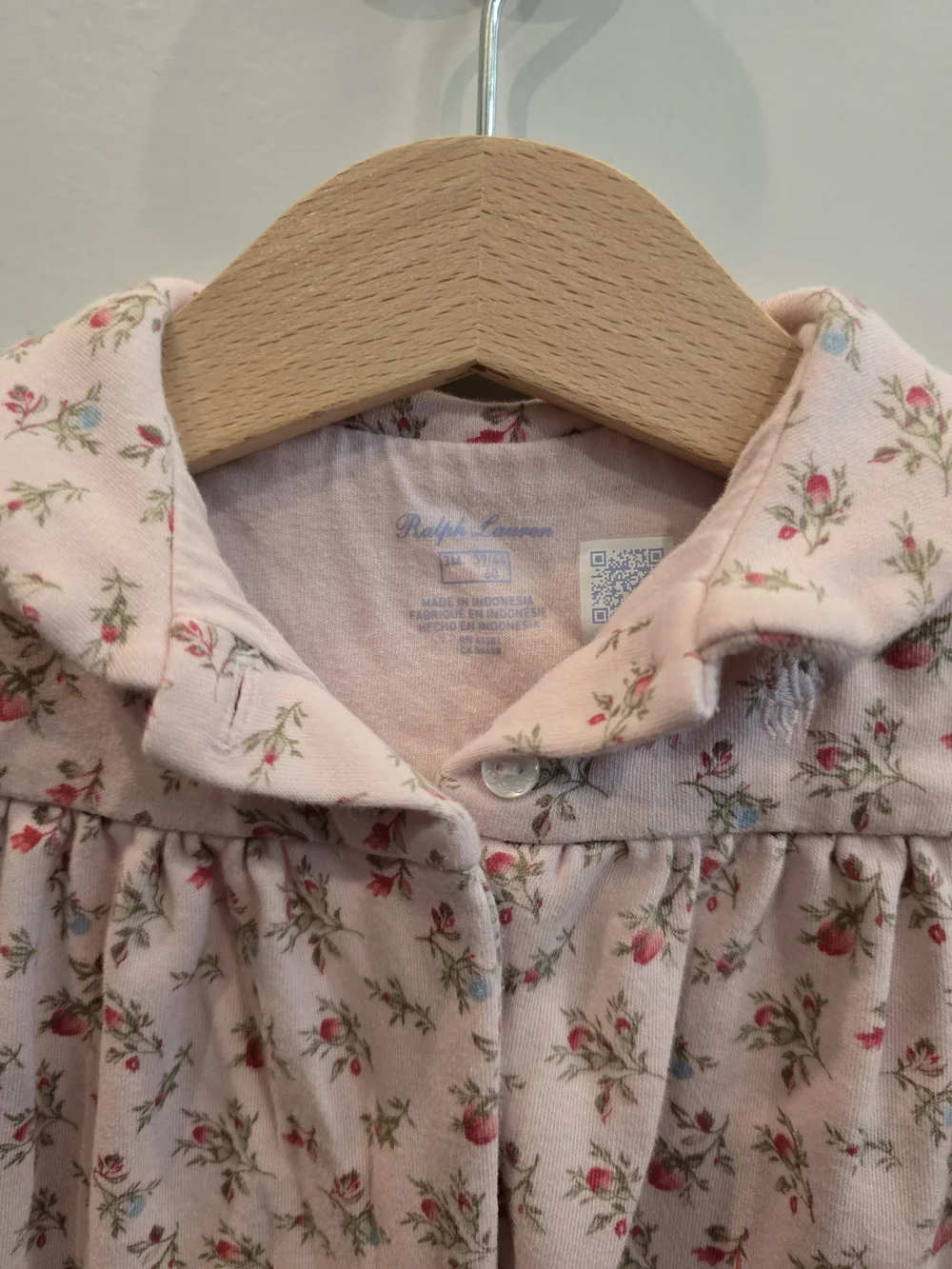 Ralph Lauren Pink Floral Long-Sleeve Baby One-Piece